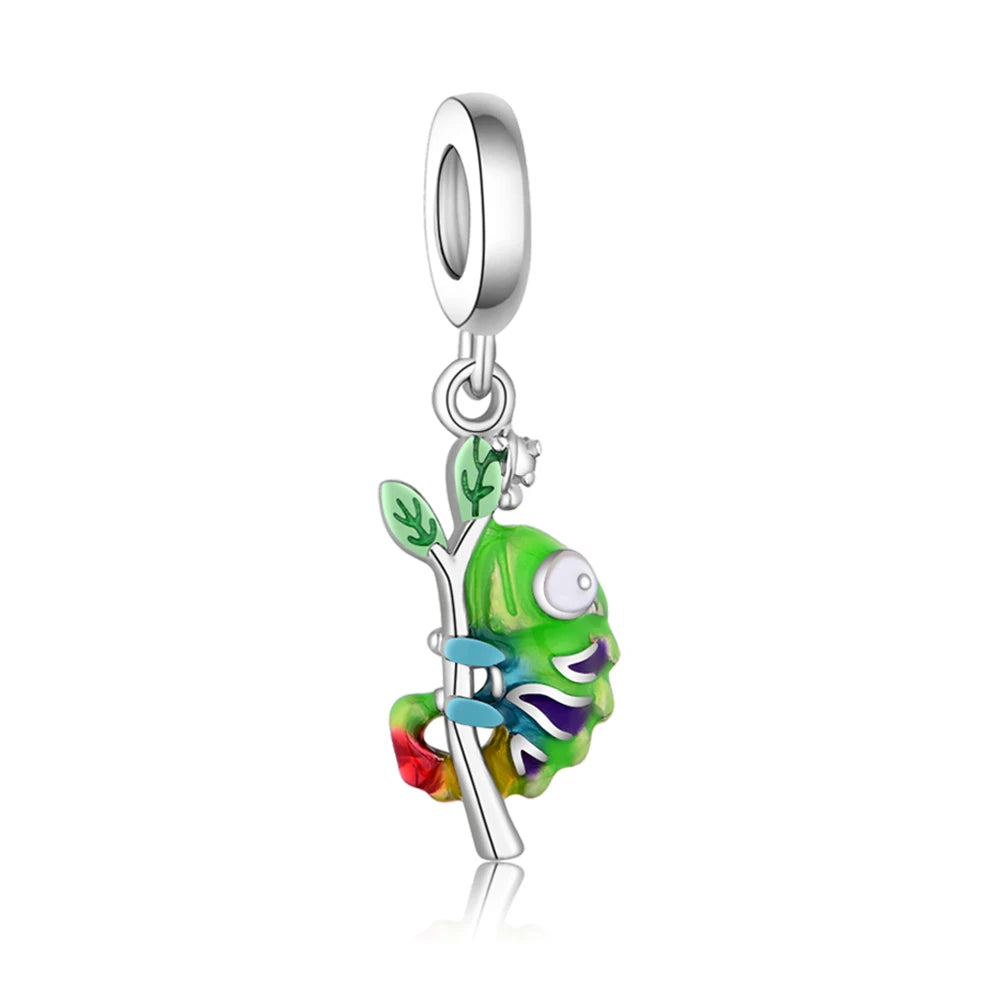 Tier-Serie, 925er-Sterlingsilber, Qualle, Pfau, Schildkröte, Kaninchen, Frosch, Charm, passend für DIY-Armbänder, Halsketten, Geschenke für Kinder