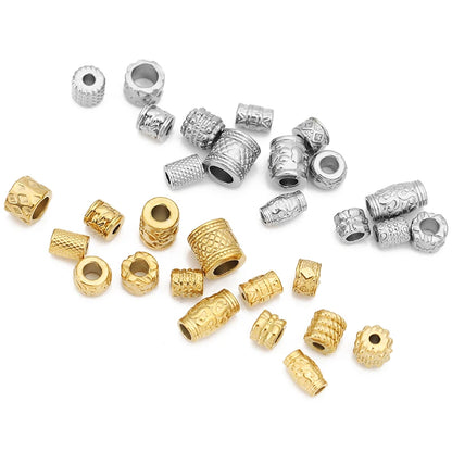 5 teile/los Edelstahl Gold Farbe Lose Rohr Große Loch Spacer Perlen für DIY Armbänder Halskette Schmuck Machen Liefert Finden
