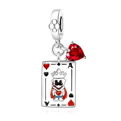 Rote Serie 925er Sterlingsilber, Koi-Herz, Pilz, Feuerwerkskörper, Kaffeemaschine, Charm, passend für DIY-Armbänder, Halsketten, exquisite lustige Geschenke
