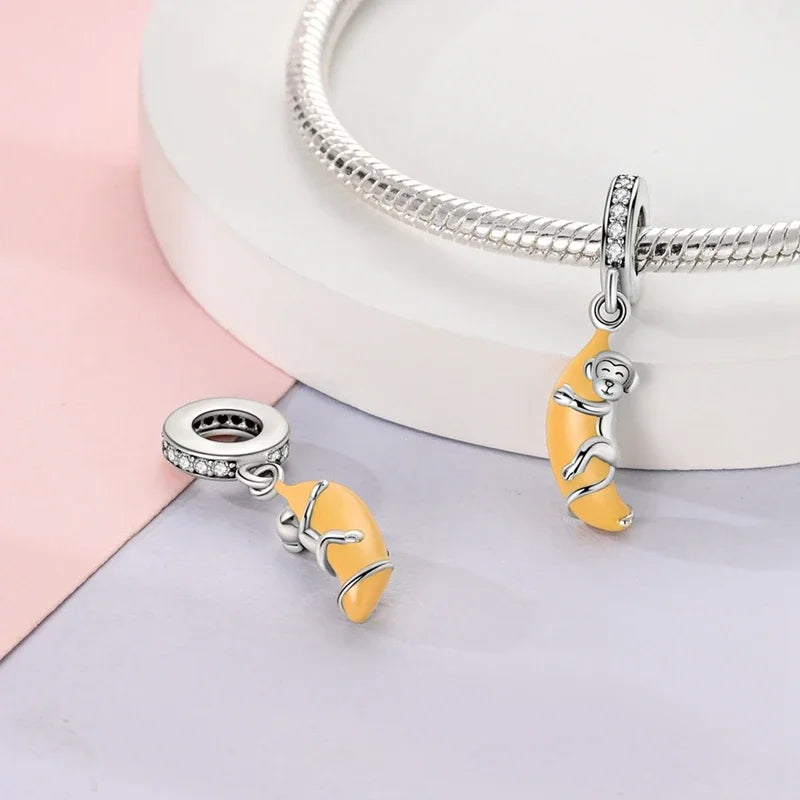 Charm-Anhänger aus 925er-Sterlingsilber, Vintage-Stil, blaues und weißes Porzellan, Teetasse, Perlen, passend für Original-Armbänder, Schmuck, Geschenk