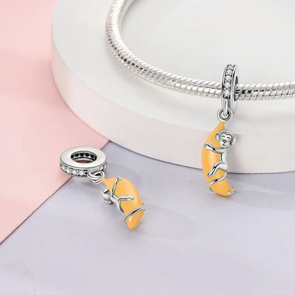 Charm-Anhänger aus 925er-Sterlingsilber, Vintage-Stil, blaues und weißes Porzellan, Teetasse, Perlen, passend für Original-Armbänder, Schmuck, Geschenk