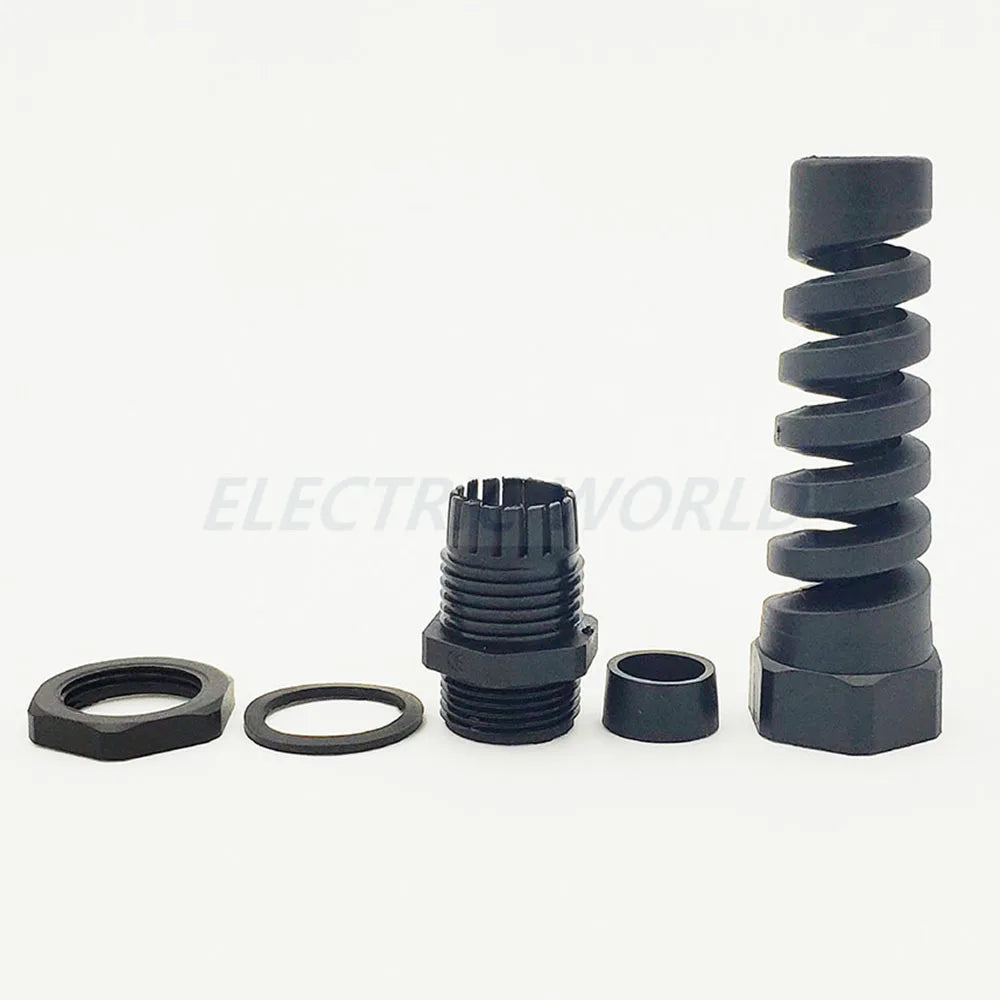 50 stücke Gummi gewinde verschraubung Nylon kabelverschraubung PG7 wasserdichte Draht Kabel leitung stecker IP68 Anti-biegen kunststoff kabel hülse