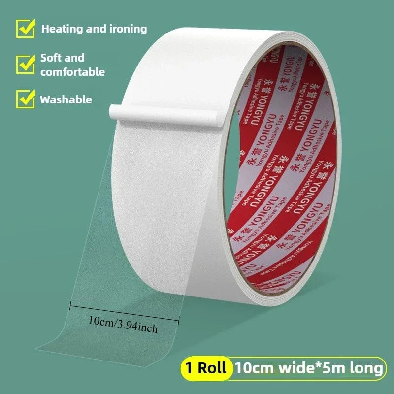TPU Hot Melt Super Sticky Doppelseitiges Klebeband Kleidung Stoff Nahtlose Nahtlose Eisen Heizung Haushaltsreparatur Doppelseitiges Klebeband