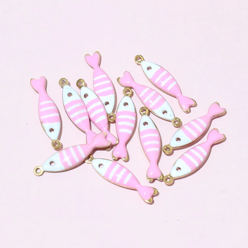 20 Stück 18x5mm Edelstahl Fisch Emaille Charms Anhänger Edelstahl DIY Schmuck Herstellung Zubehör Ergebnisse