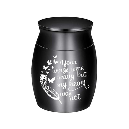 Small Keepsake Urns for Ashes Mini Cremation Urn for Ashes Aluminum Alloy Pets/Human Memorial Ashes-Your wings were ready..