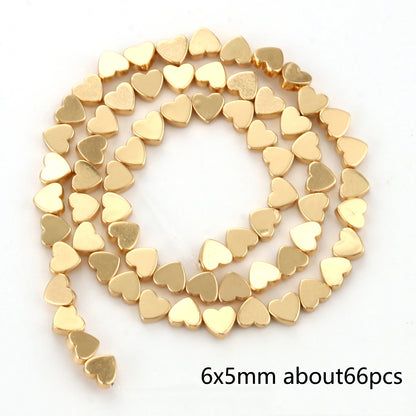 Natürliche 14k vergoldete Hämatitperlen unregelmäßige runde Herzwürfel Rondelle Spacer Perlen für Schmuckherstellung Diy Armband Halskette