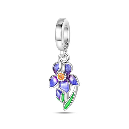 Bunter Schmetterlings-Quasten-Charm-Anhänger aus 925er-Sterlingsilber mit Perlen, passend für Original-Armbänder aus Silber für die Schmuckherstellung von Frauen