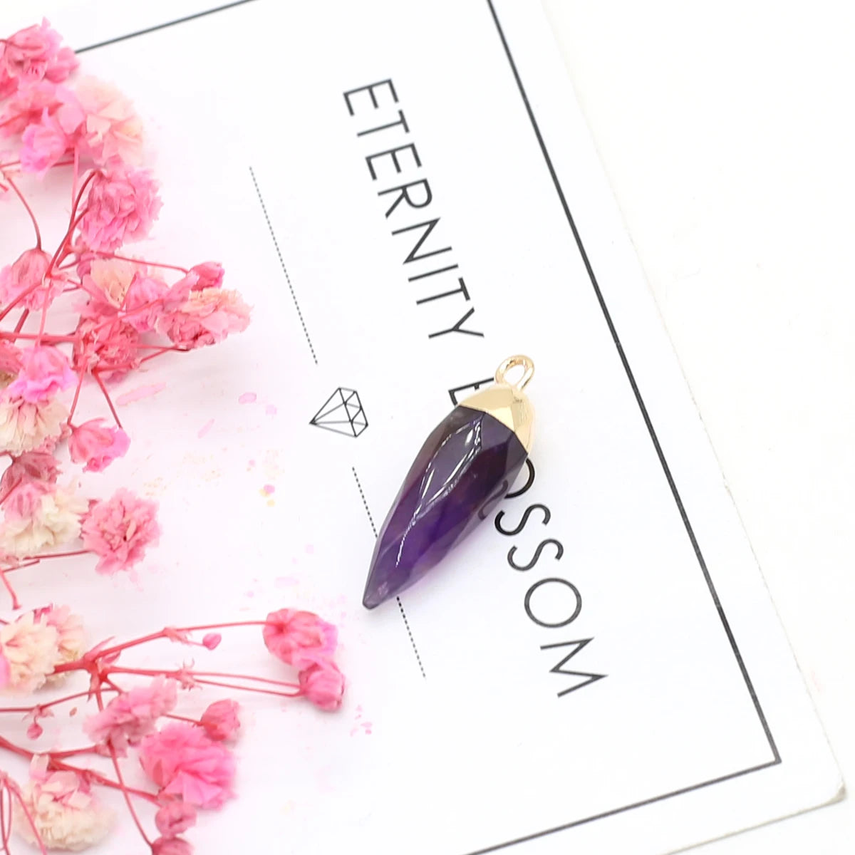 Natürliche Amethysten Anhänger Charms Natürliche Lila Quarz Kristall Stecker Für Heilung Pendel Schmuck Ohrring Halskette Herstellung