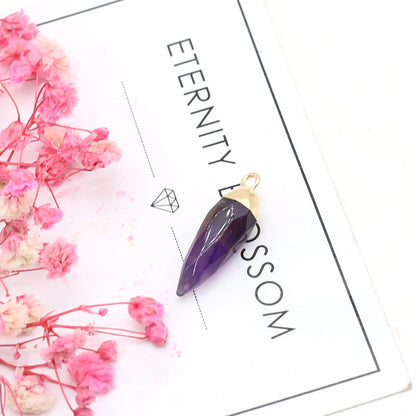 Natürliche Amethysten Anhänger Charms Natürliche Lila Quarz Kristall Stecker Für Heilung Pendel Schmuck Ohrring Halskette Herstellung
