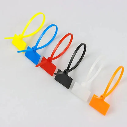 100 Stück bunte Nylon-Kabelbinder, Kunststoff-Etiketten-Umreifungsband, einfache Markierung, Etiketten, selbstsichernde Kabelbinder, Mesh-Drahtmarkierungswerkzeuge
