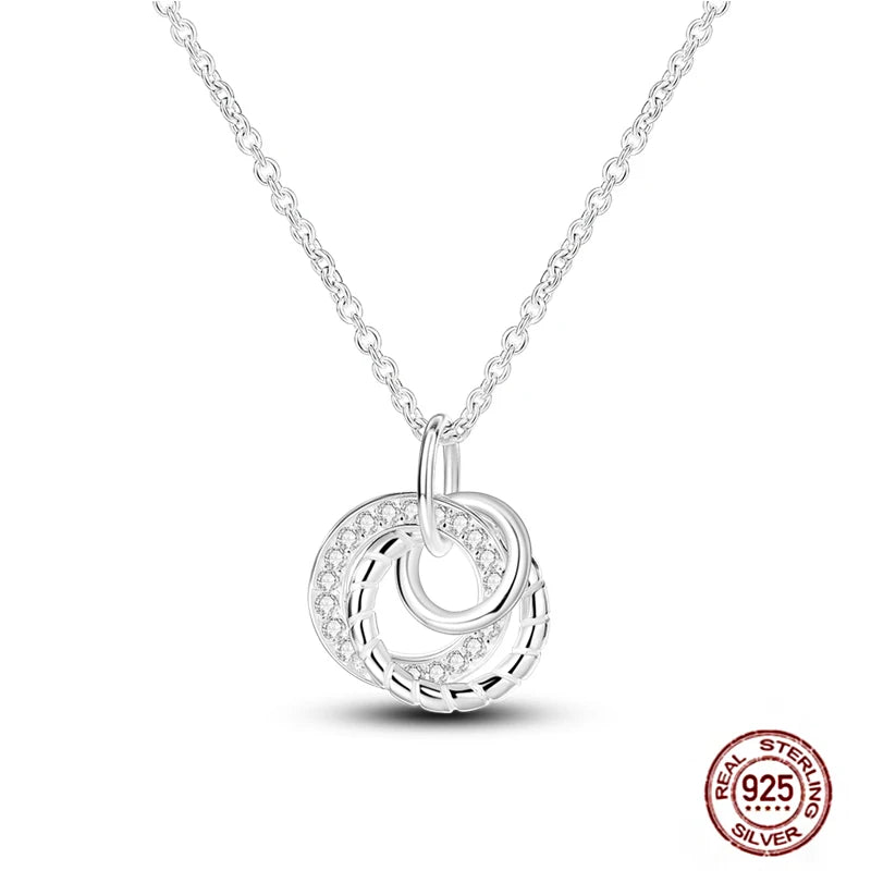925 Sterling Silber blau Teufel Augen Palme Original Halskette Einhorn überlappen runde funkelnde Anhänger für Frauen Luxus Schmuck Geschenk