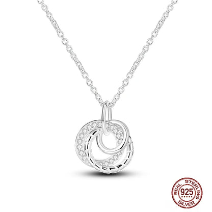 925 Sterling Silber blau Teufel Augen Palme Original Halskette Einhorn überlappen runde funkelnde Anhänger für Frauen Luxus Schmuck Geschenk
