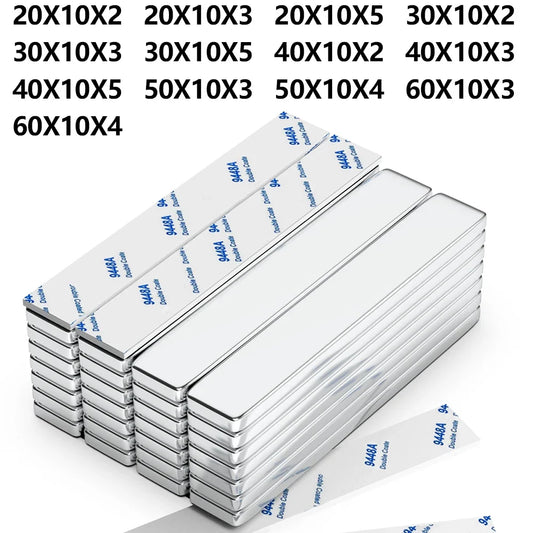 Superstarker Magnet Neodym mit doppelseitig klebendem Magnetblock NdfeB N35, starker Permanentmagnet imanes Kühlschrank