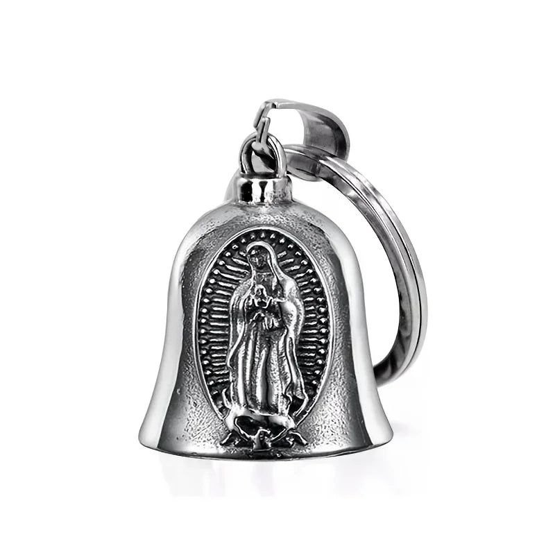 Vintage Christian Jesus Kreuz Glocke Anhänger Motorrad Glocke Halskette Punk Biker Religiöser Exorzist Glücksschmuck für Herren