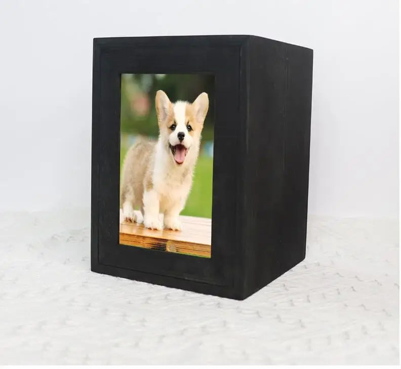 Hund Urnen Pet Memorial Holz Urnen für Hund Asche Sarg Katze Memorial Beerdigung Sarg Hunde Beerdigung Box mit Fotos Rahmen holz Box