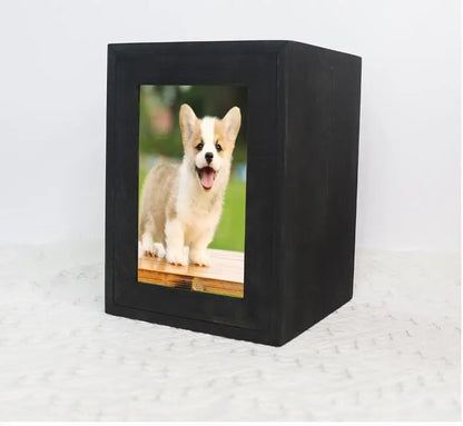 Hund Urnen Pet Memorial Holz Urnen für Hund Asche Sarg Katze Memorial Beerdigung Sarg Hunde Beerdigung Box mit Fotos Rahmen holz Box