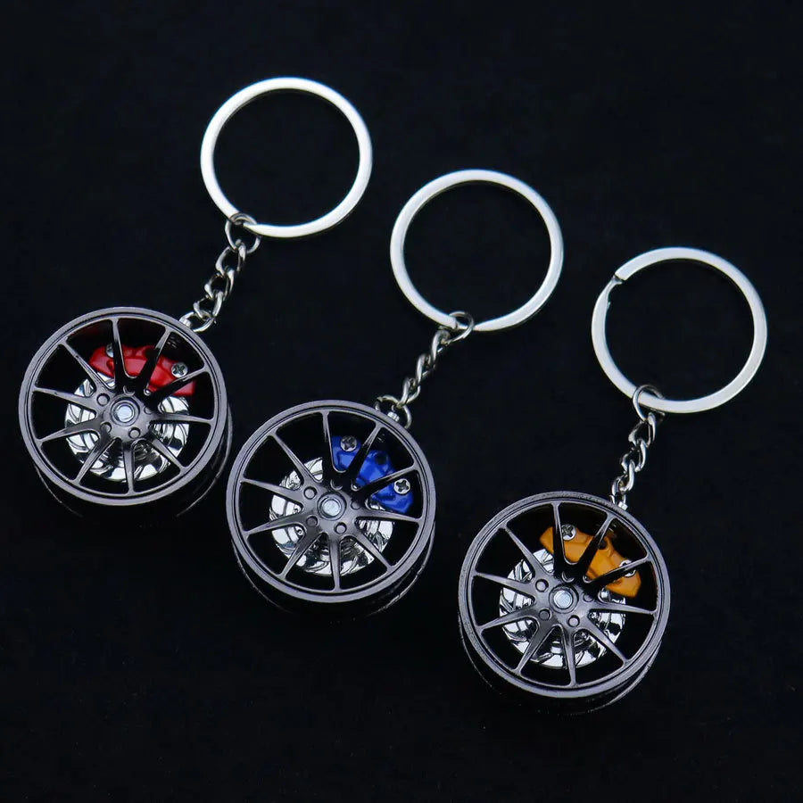 Neue Radnabe Schlüsselanhänger Fidgeting Spinner Mode BBS Metall Auto Metalllager Rotierende Bremse Modell Zappeln Spielzeug Schlüsselanhänger für Männer
