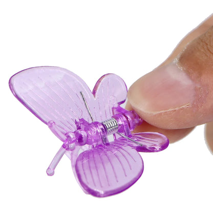 100 stücke Kunststoff-Pflanzen clips im Schmetterlings stil mit 4-Klauen-Orchideenblüten unterstützen Klammern, die den gebundenen Bündel zweig des Weinreben stiel verschlusses erklimmen