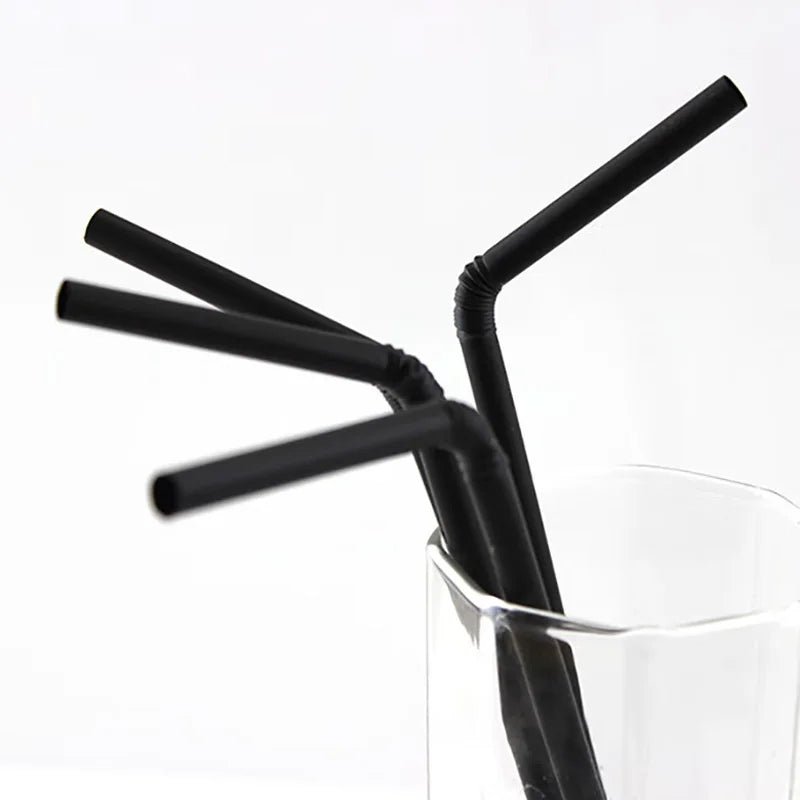 50-3000PCS Mehrfarbige Trinkhalme rietjes Milch Tee Bar Party Hochzeit Küche Home Zubehör Getränke Schwarz Stroh Großhandel