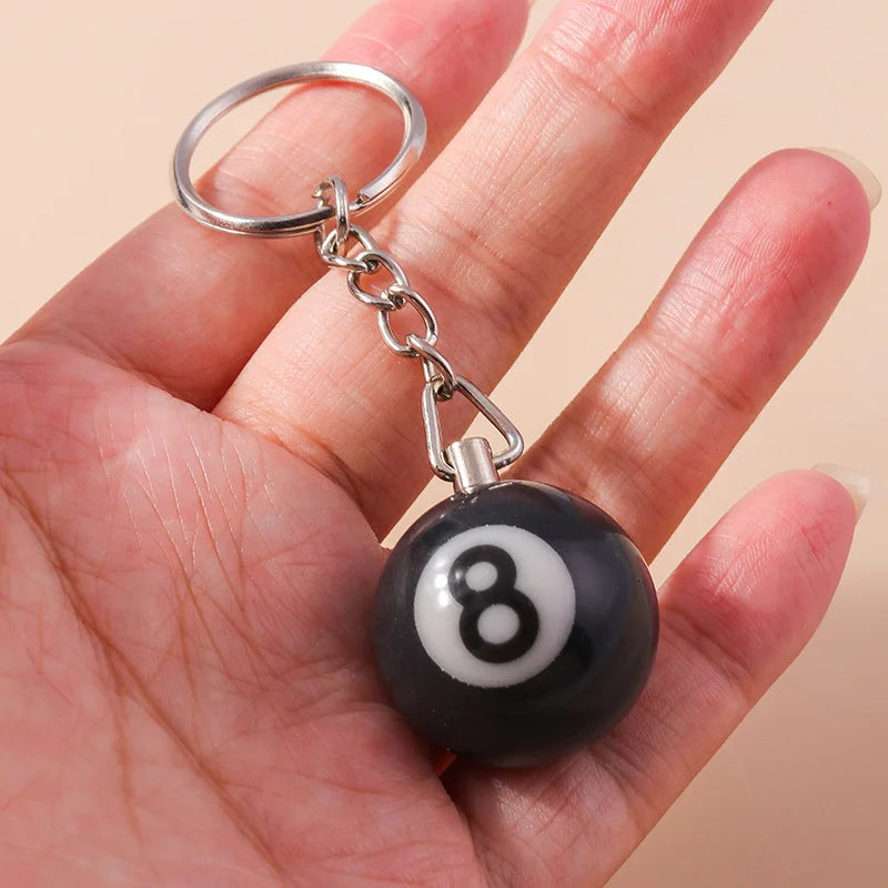 Mode Kreative Billard Pool Schlüsselbund Tisch Ball Schlüssel Ring Glück Schwarz Nr. 8 Schlüssel Kette 25mm Harz Ball Schmuck geschenk