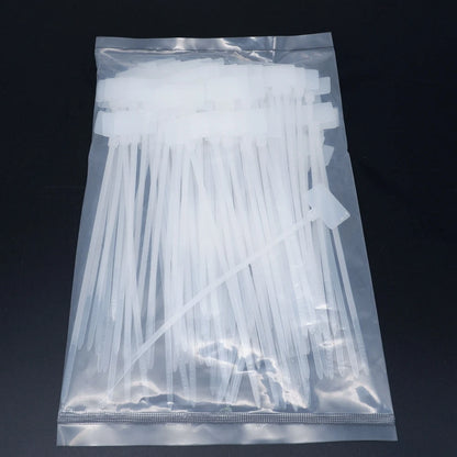 100 Stück Nylon-Kabelbinder, Etiketten, Kunststoffschlaufe, selbstsichernde Kabelbinder-Wraps, Netzwerk-Befestigungsgurte, Marker, 4 x 150 mm, 3 x 100 mm, 4 x 200 mm