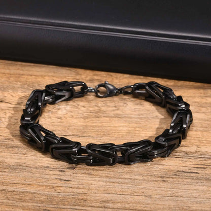 Klobige byzantinische Kettenarmbänder für Männer und Jungen, V-förmiges Edelstahl-Kettenglied-Armband, Vintage-Schmuck, Accessoires, Herrengeschenke