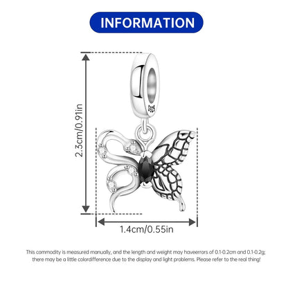 Heißer Verkauf S925 Sterling Silber Zirkon Schmetterling Schlange Anhänger Geburtstag Party Geschenk für Frauen Armreif Armband Halskette DIY Schmuck
