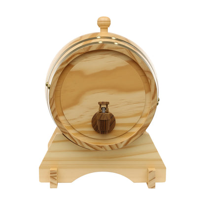5L Holz Weinfass mit Wasserhahn Bier Brandy Barrel Dekor Ovaler Whiskey Spender Eimer für Home Catering Bar
