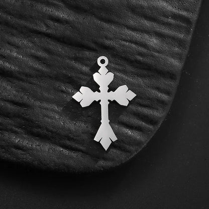 10 Stück/Lot Neue Edelstahl-Kreuzanhänger für Schmuckherstellung Kreuz-Schmuckherstellungs-Charms Zubehör