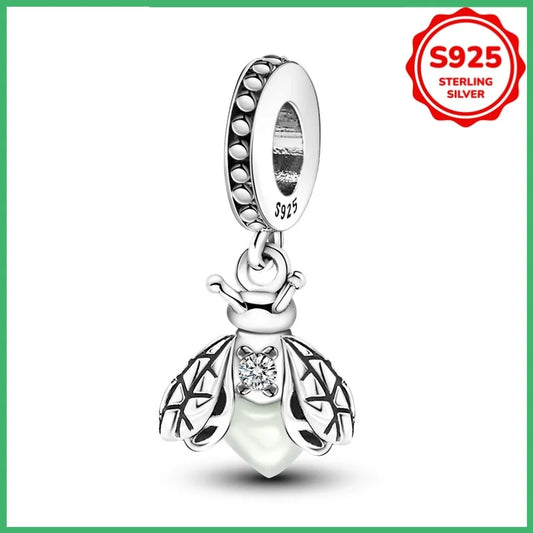 925er Sterlingsilber, original leuchtende Glühwürmchen, modische Charm-Perlen, DIY-Armband, Halskette, Verlobung, Geburtstag, Schmuck, Geschenk