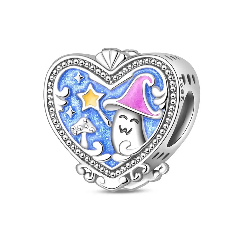 Blue Series Charm-Anhänger aus 925er-Sterlingsilber, Saphir, Baum des Lebens, Flasche, Elefant, Planet, Ozean, Herz, passend für DIY-Armbänder, Halsketten, Geschenke