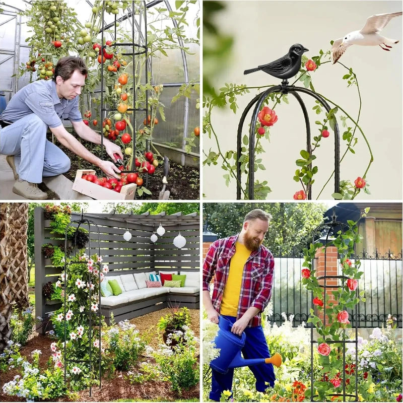Turm-Obelisk Garten-Rankgitter Kletterpflanzen-Rostschutz Metall-Pflanzgefäß-Kletterstütze für Innen- und Außenbereich Blumen Gemüse