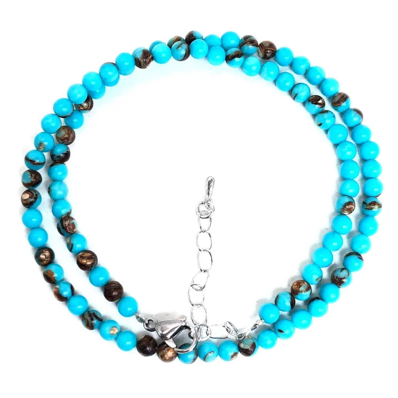 Natürliche 4mm Fluorit Amethyst Sonnenstein Apatit Quarz Perlen Halskette mehrere Farben Geschenke für Mädchen Mode Armband Halsband
