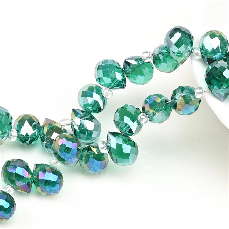 Österreich AB Farbe Kristall Erdbeere Perlen 10*8mm Glänzende Facettierte Glas Perlen für Schmuck Machen DIY Hochzeit Kleid zubehör