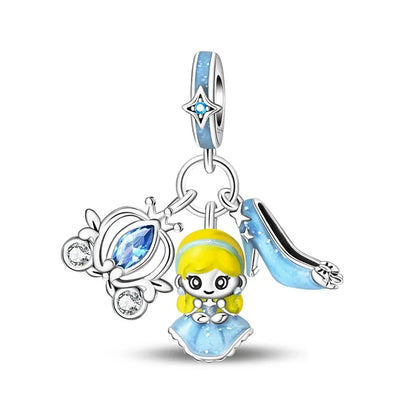 Exquisite Seestern-Perlen aus 925er-Sterlingsilber und vierblättriges Kleeblatt, baumelnder Charm für Armbänder und Halsketten, blaues romantisches Anhänger-Geschenk