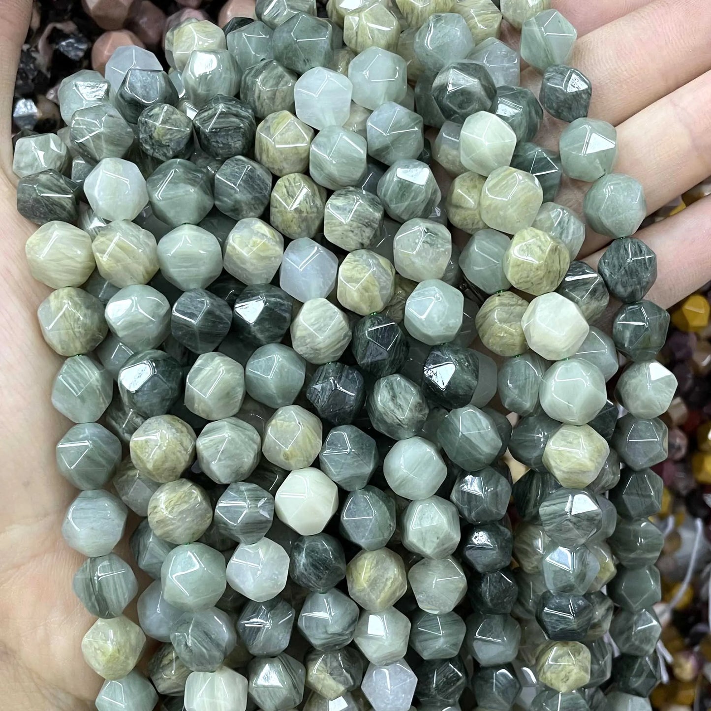 6 8 10 MM Natürliche Facettierte Stein Achate Rhodolite Quarz Jade Spacer Perlen Diy Handgemachte Armband Für Schmuck Machen zubehör