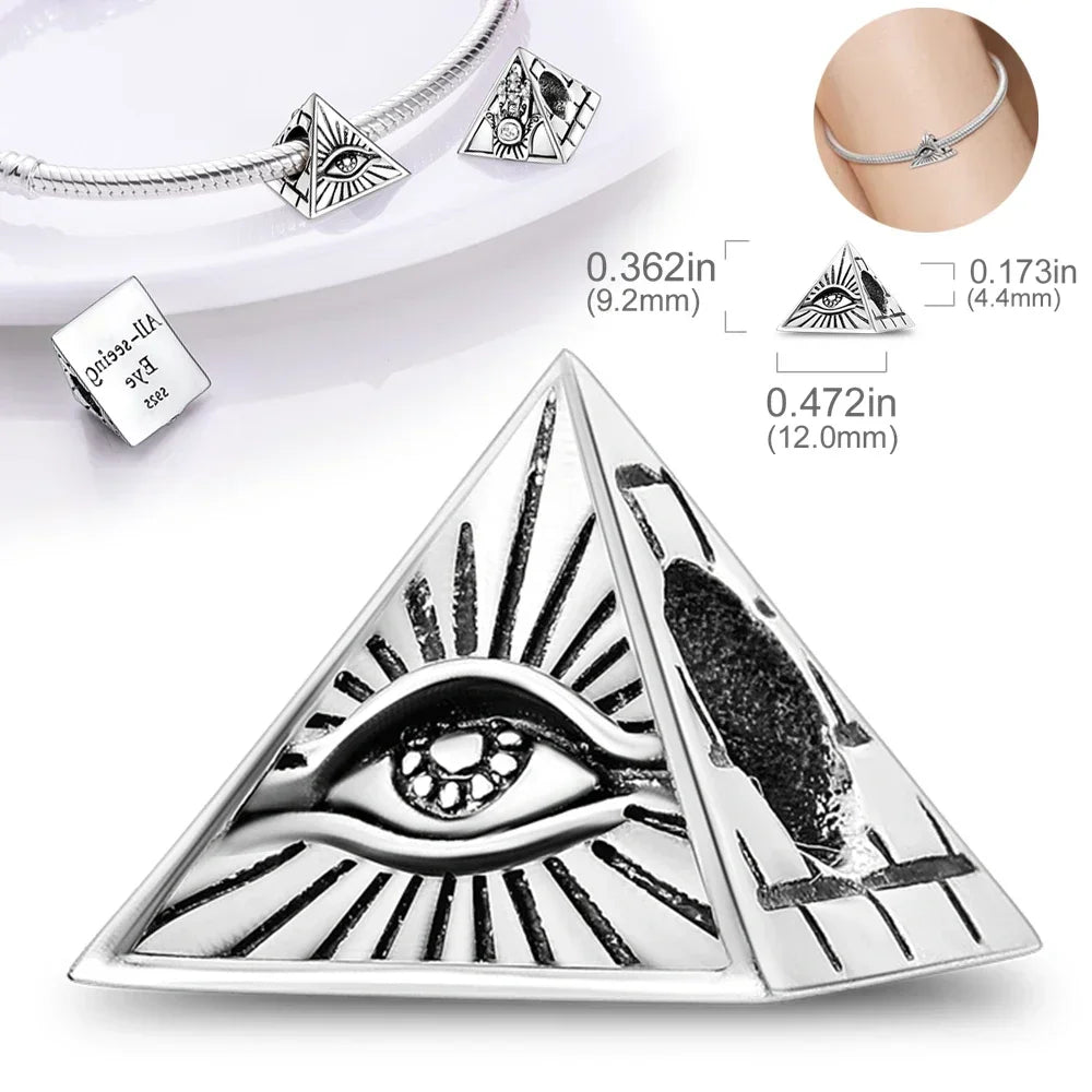 Silber 925 Gold Pyramide Mumie Doppel Charm Elefant Perlen passen Original Armband DIY edlen Schmuck Zubehör für Frauen Geschenke
