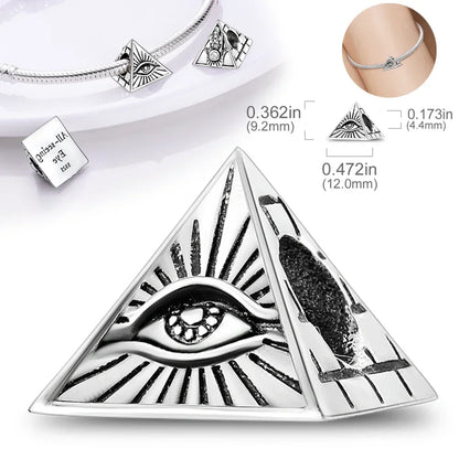 Silber 925 Gold Pyramide Mumie Doppel Charm Elefant Perlen passen Original Armband DIY edlen Schmuck Zubehör für Frauen Geschenke