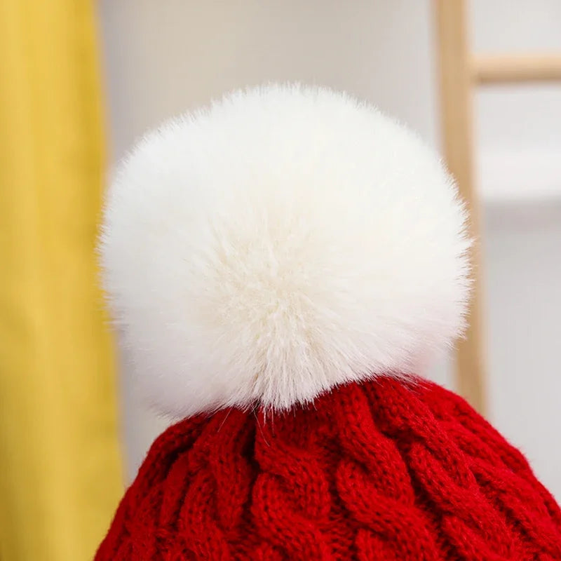 Weihnachten Weihnachten Santa Neujahr Hut Outdoor Winter Warme Häkeln Stricken Mützen Schädeldecke Pompom Kappe Motorhaube Party Geschenke Für Erwachsene Kinder