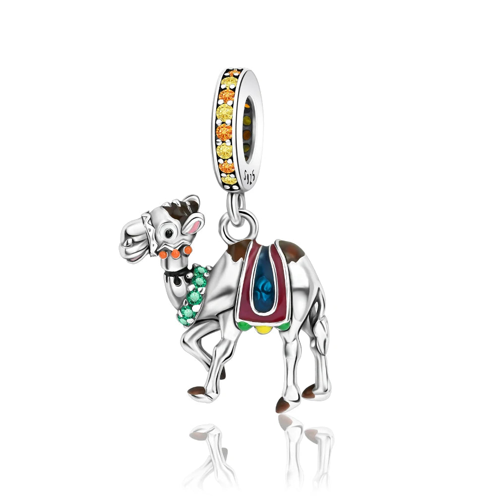 Tier-Serie, 925er-Sterlingsilber, Giraffe, Kamel, Gans, Orang-Utan, Affe, Siegel-Charm, passend für DIY-Armbänder, Halsketten, edler Schmuck, Geschenke