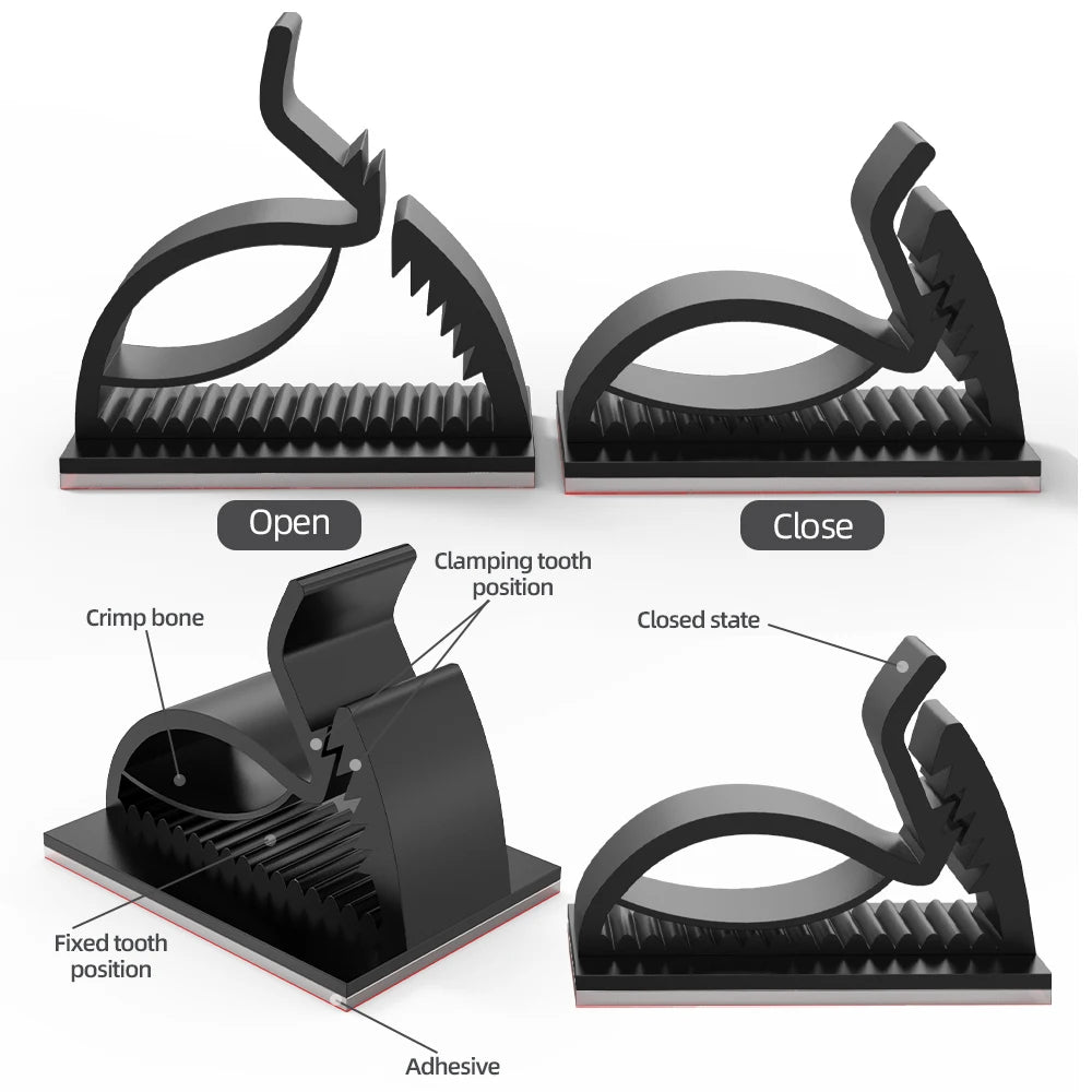 25 stücke Einstellbare Kabel Clips Kabel Halter Mehrzweck Haken Dekoration Clip Für TV PC Ethernet Unter Schreibtisch Wand Hause büro Auto