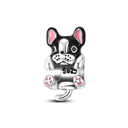 Animal Series Charms aus 925er-Sterlingsilber, Kaninchen, Katze, Pfau, Elefant, Türkei, Hund, passend für DIY-Armbänder, Halsketten, niedliche dekorative Geschenke