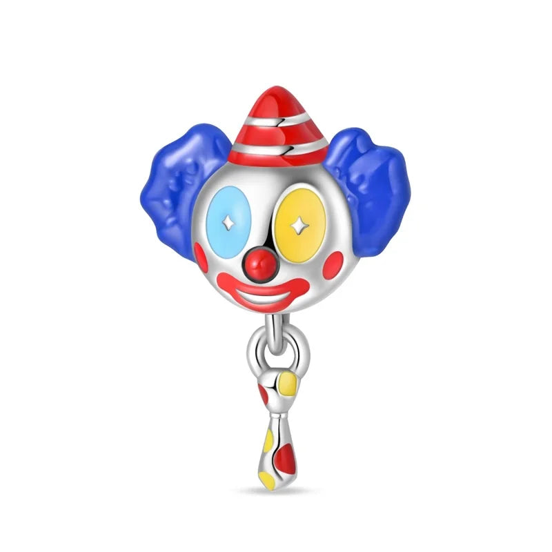 Vergnügungspark-Charm aus 925er-Sterlingsilber, Riesenrad, Achterbahn, Zirkus, Clown, Karussell, passend für DIY-Armbänder, Halsketten, Souvenir