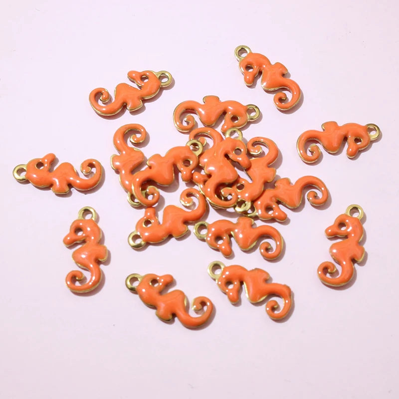 20 Stück 12x6mm Edelstahl Seepferdchen Hippocampus Emaille Anhänger Anhänger Edelstahl DIY Schmuck Herstellung Zubehör Ergebnisse