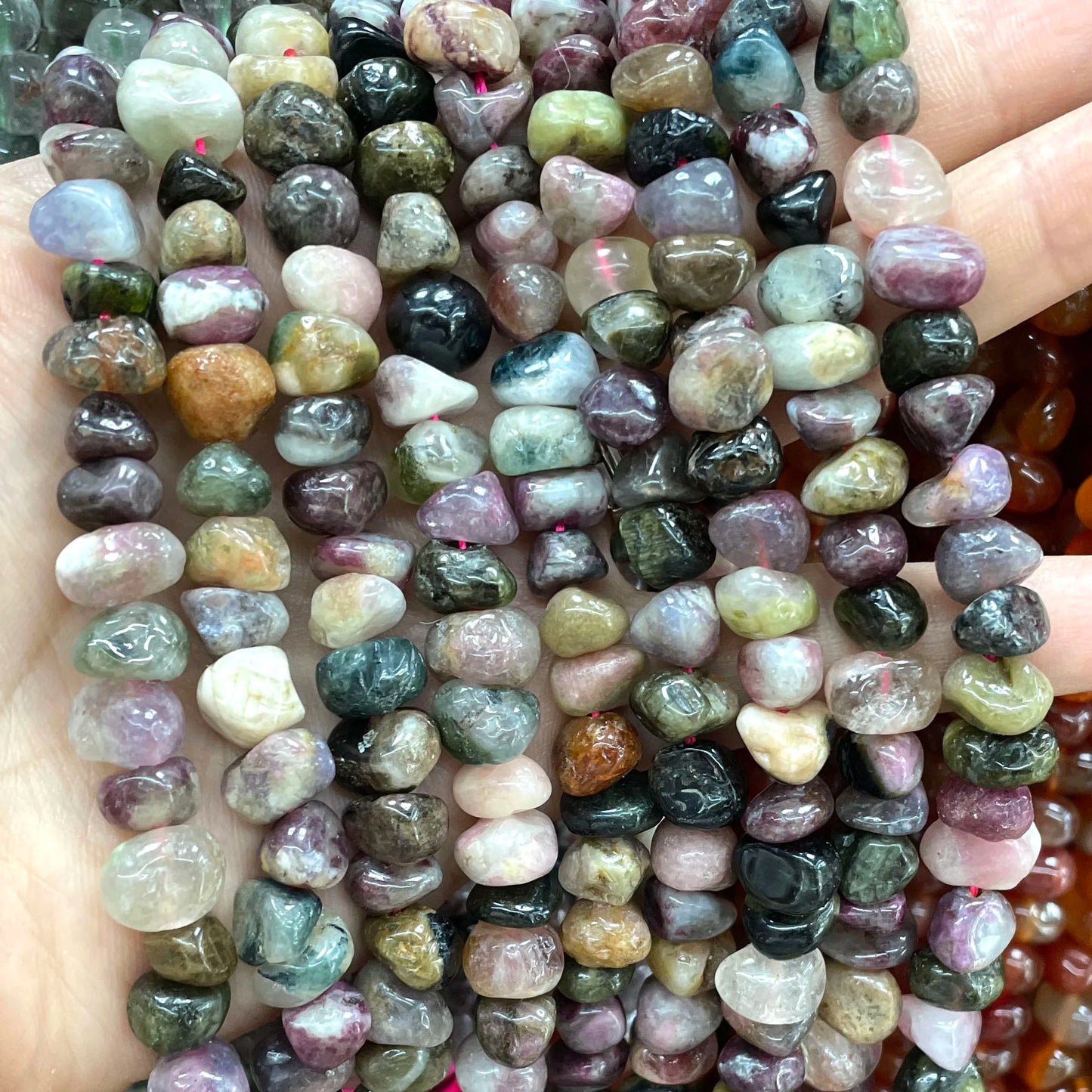 10-12mm Naturstein Rosenquarz Kristall Turmalin Achate Jade lose Abstand halter für Schmuck herstellung DIY Armband Halskette Materialien