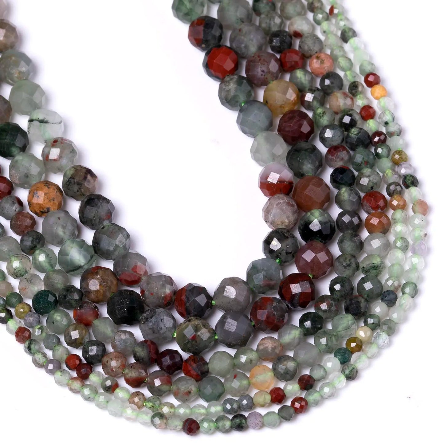 2 3 4 mm natürliche facettierte afrikanische Blutstein-Edelsteinperlen, Mineralperlen für Schmuckherstellung, DIY-Armbänder, Halsketten-Zubehör
