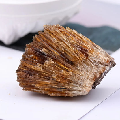 Natürliche gelbe Bernstein-Calcit-Rohstein-Kristalle, Cluster, rauer Rrock, Mineralproben, Heilkristall, Edelstein-Sammlung, Geschenk