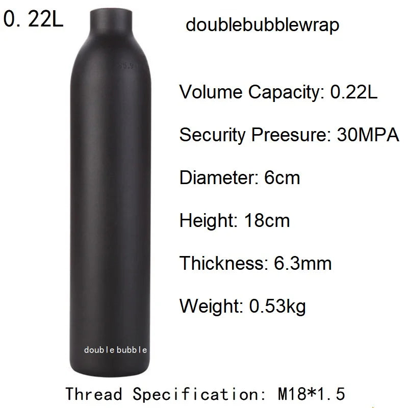 0,22 L-0,5 L Aluminium Flasche Tank 4500 PSI Tank Zylinder Tauchen Aquarium Pflanze CO2 Tank Tauch Sauerstoff Tank gewinde M18 * 1,5