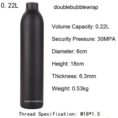 0,22 L-0,5 L Aluminium Flasche Tank 4500 PSI Tank Zylinder Tauchen Aquarium Pflanze CO2 Tank Tauch Sauerstoff Tank gewinde M18 * 1,5