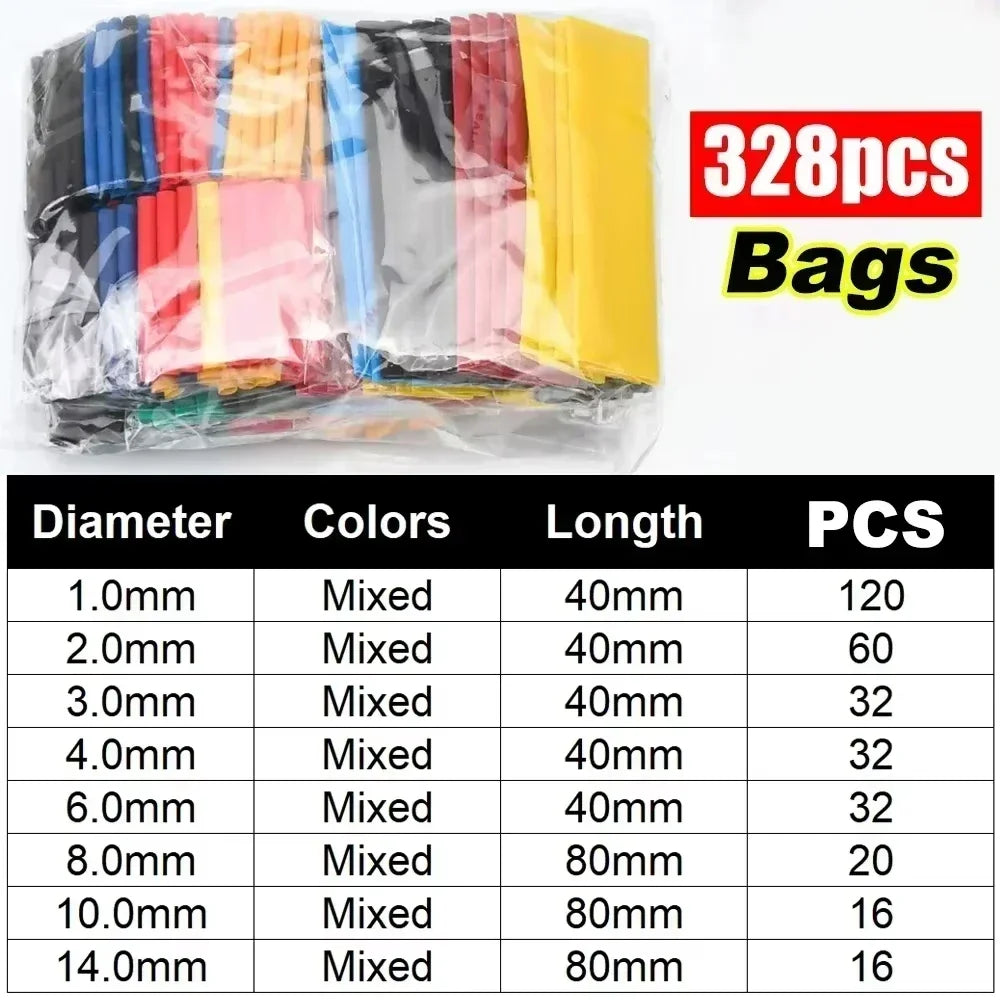 Schrumpfschlauch-Set, Draht, elektrischer Anschluss, Drahtwickel, Kabelschutz, thermobeständiger Schlauch, Verpackungsisolierung